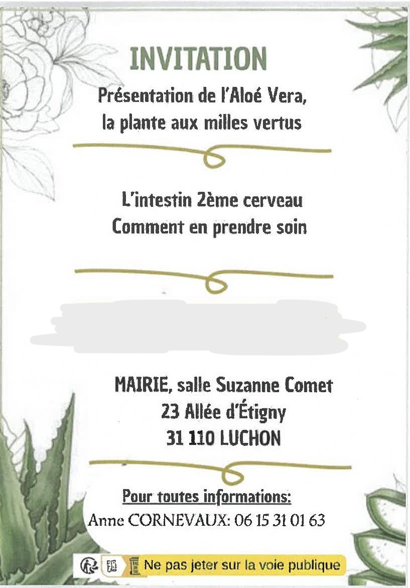 Conférence sur l'Aloe Vera