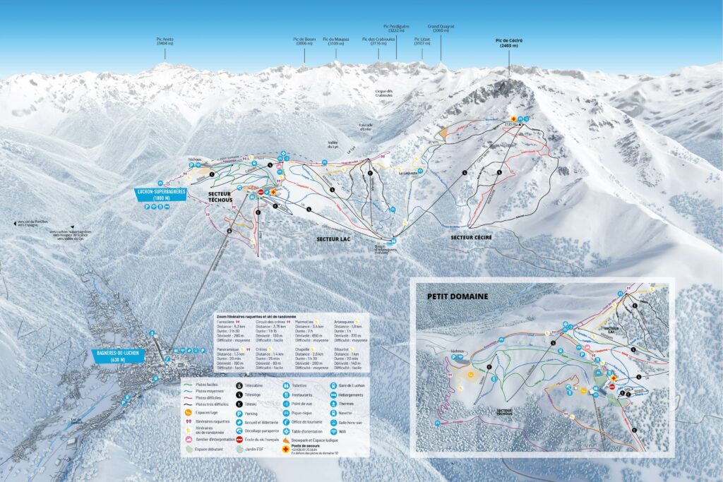 Plan des pistes — Luchon-Superbagnères, d'hiver